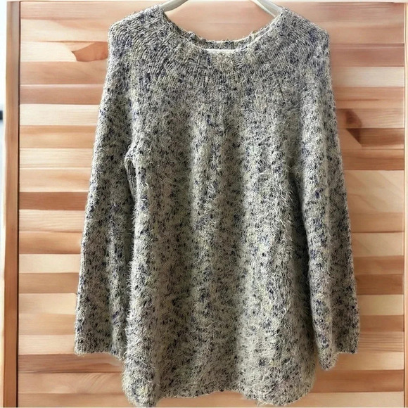 Lou & Grey women’s oversized multicolor eyelash pullover sweater. Soft! Size XS - Picture 1 of 6